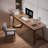 Light-walnut Rectangular Solid Wood Desk-109514303