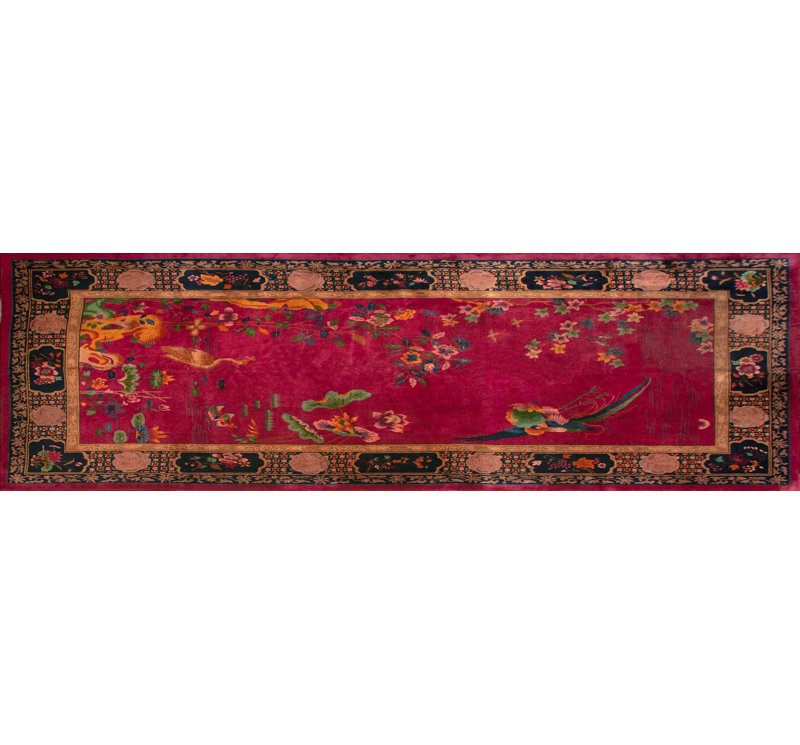 Antique Art Deco Large Room Size Wool Purple Rug