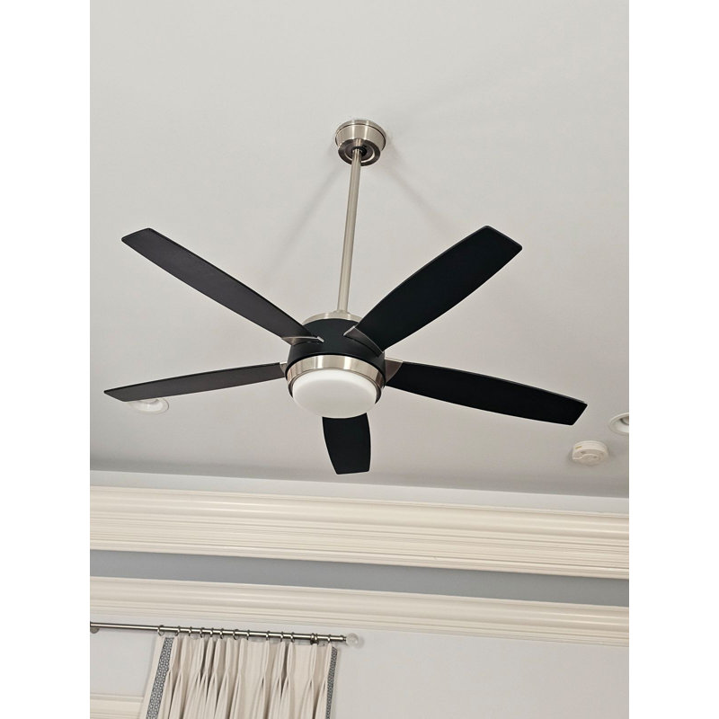Gaia 52 inch Matte Black Indoor Ceiling Fan with LED Light and Remote Control