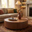 Table basse ronde en noyer 35,4 po-94174793