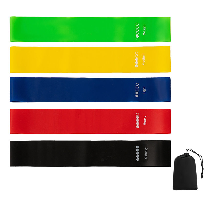 Resistance Bands Set, 5 Levels Exercise Loop Bands for Arms, Legs & Glutes, Latex Workout Bands with Carry Bag for Home Gym, Yoga & Fitness Training