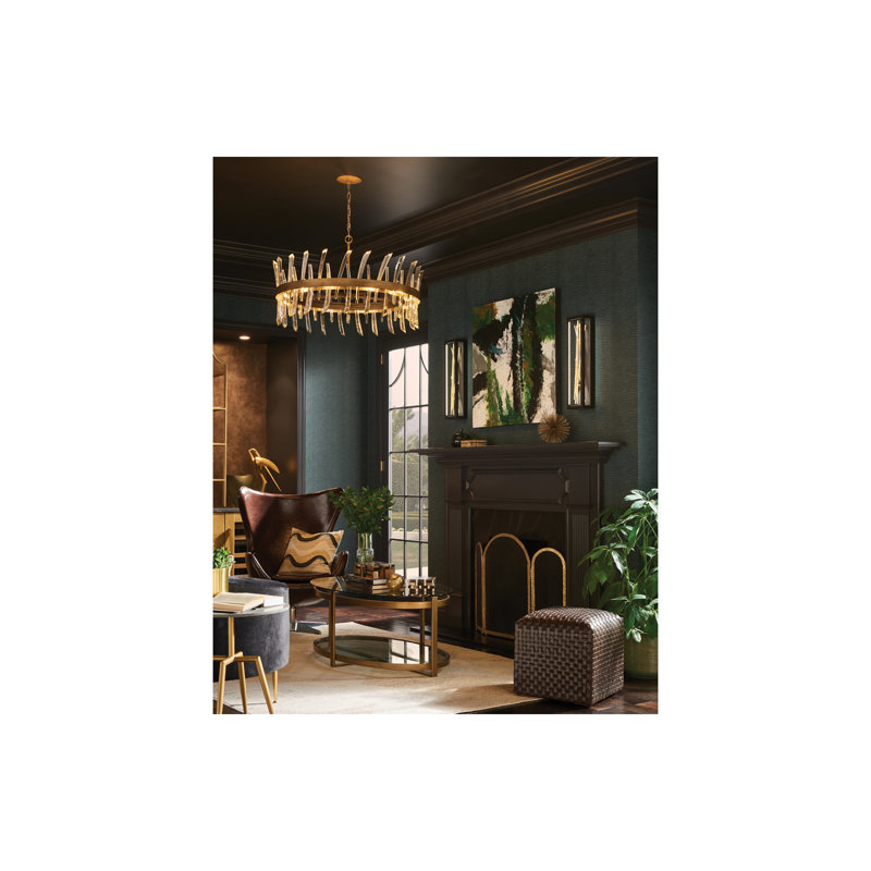 Styx Integrated LED Rectangle Wall Sconce - Black w/ Gilded Gold Branches