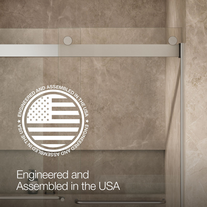 Levity 47.63" x 74" Bypass Shower Door with CleanCoat® Technology, Matte Nickel, Crystal Clear