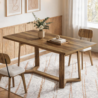 Table de salle à manger rectangulaire de 47 pouces, table de cuisine en bois, table de salle à manger de style campagnard