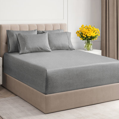 6 Piece Extra Deep Pocket Sheet Set, Cooling & Breathable Bed Sheets, Soft Hotel Luxury Bedding, Fits 18–24 Inch Mattress