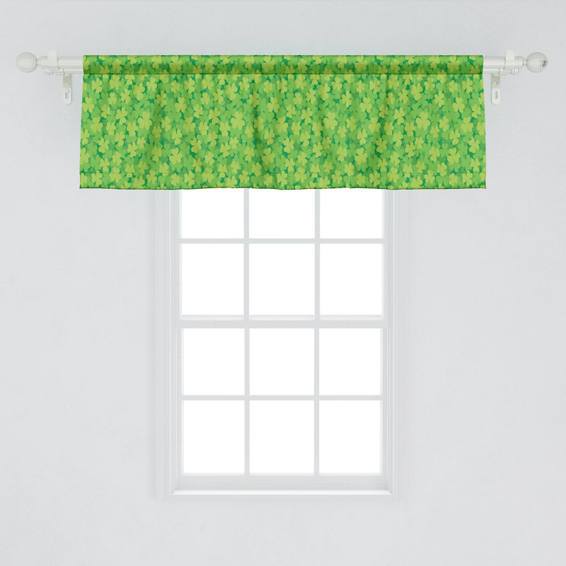 Ambresonne trèfle cantonnière paquet de 2 trèfles à chance 54 "x 18" vert fougère vert lime, L 54 po x L 18 po