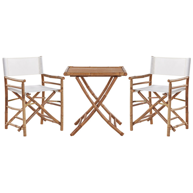 Thurley 2 - Person Bamboo Wood Patio Dining Set with Square Table