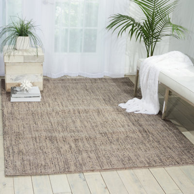 Wool Striped Area Rug in Smoke