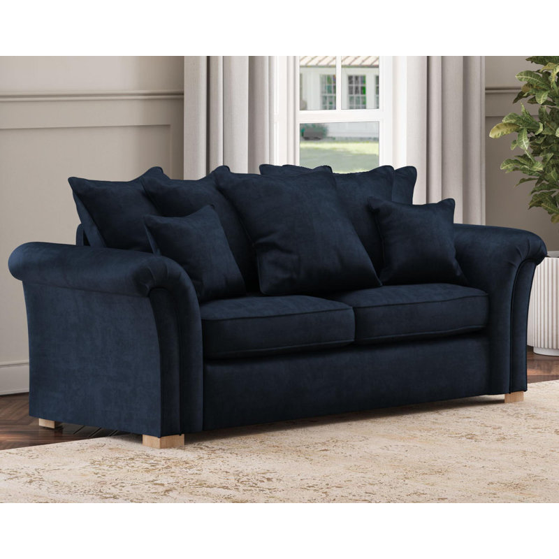 Castleacre Three Seater, Scatter Back, Royal Blue