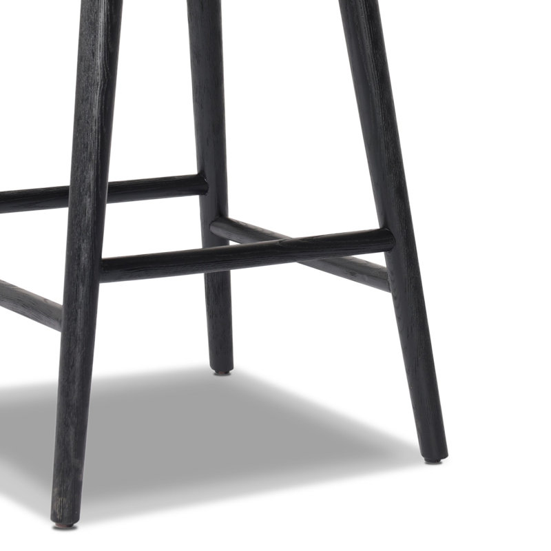 Hannah Swivel Stool, Counter Stool (26.5" Seat Height), Sonoma Black/Genuine Leather, Stained Black Ash