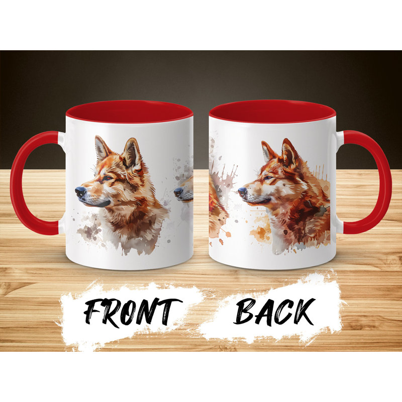Ceramic Coffee Mug, Red, 3