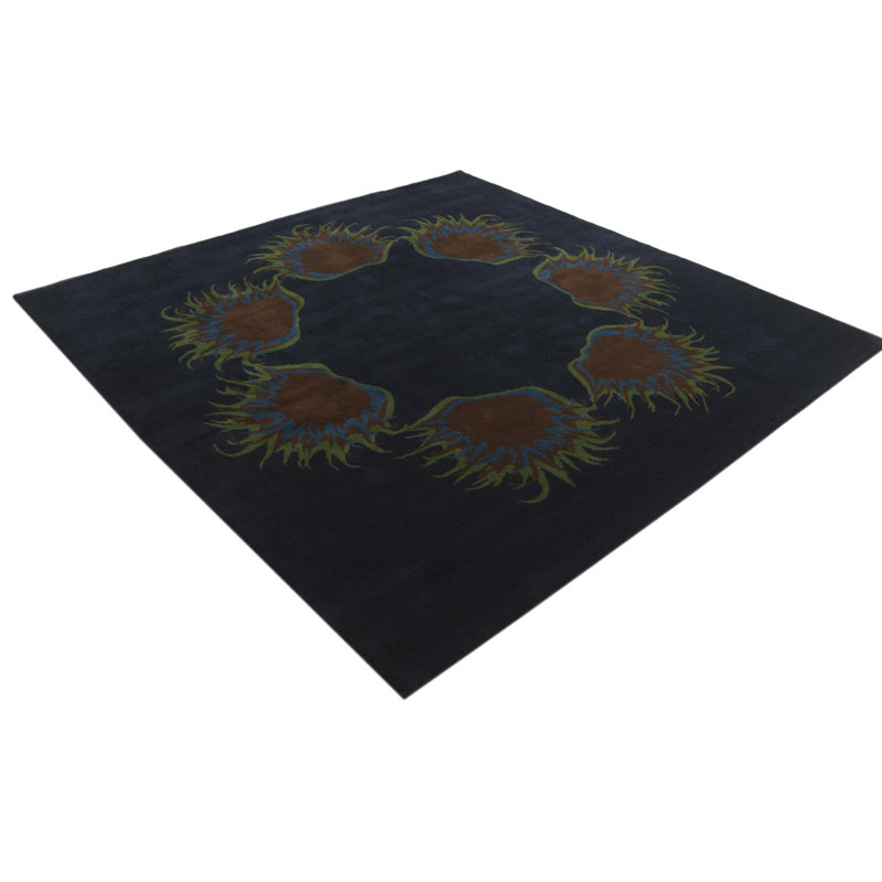 Tapis carré bleu marine Orlando