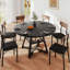 Round Dining Table Farmhouse Kitchen Table,Space Saving Dinner Table For Kitchen & Dining Room-1737164905-1740804648