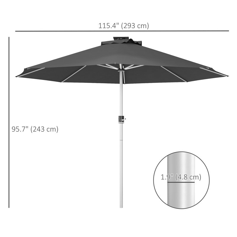 Parasol de 115,4 po avec contrepoids Perdigon inclus