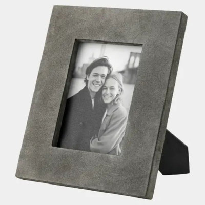 Posh Picture Frame-5x7-Gray Suede 10"H x 9"W x 1"D Picture Frame