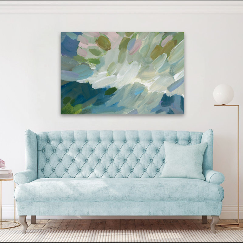Art abstrait abstrait et bleu, H 40 po x l 60 po