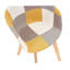 Fauteuil demi-tonneau l 15,74 po Kostiantyn avec siège patchwork, chaise de salle à manger pour la salle à manger-86882357