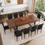 Ensemble de table de salle à manger en bois 87 po avec chaise rembourrée en cuir PU-116180957-123058298-115950757