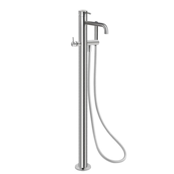 Acquaco Linki One Single-Hole Two Handle Freestanding Bathtub Faucet with Hand Shower with 9-7/8'' Spout Reach