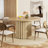 Round Dining Table for 4, Farmhouse Kitchen Table with Metal Base-1166080217