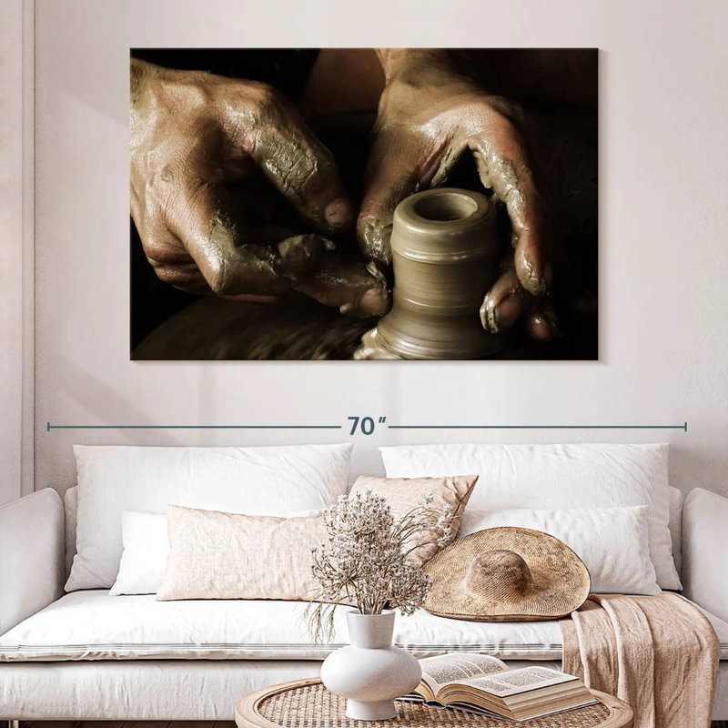 Senne Skillful Potter Hands, 34" H x 51" W