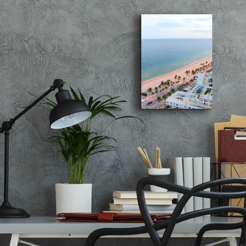 «Fort Lauderdale Beach» par Lori Deiter, art mural en verre acrylique, H 16 po x l 12 po x P 0,13 po