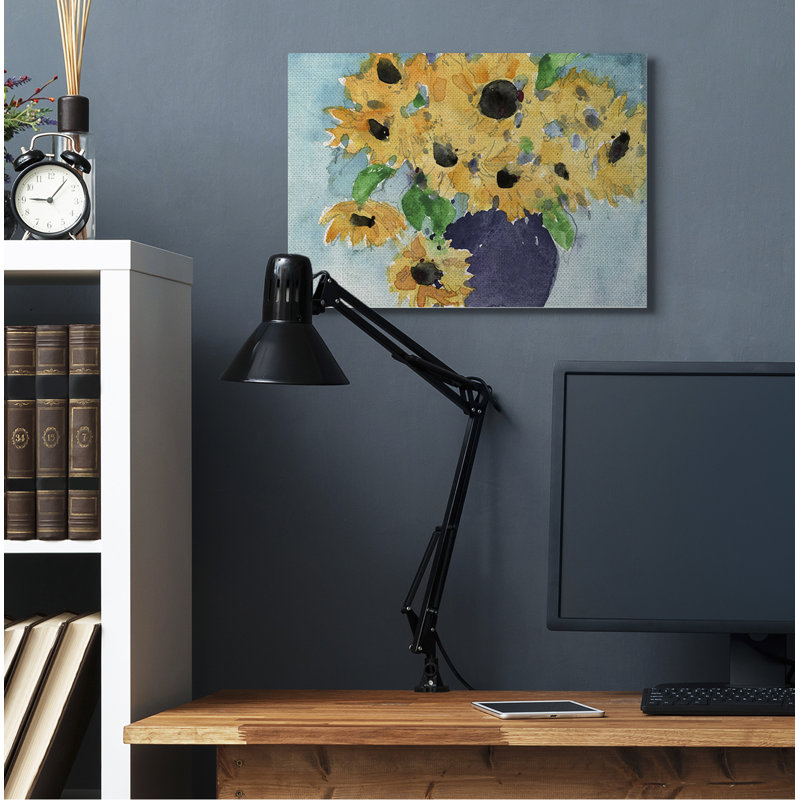 « tournesol jaune vert », reproduction d’art, H 24 po x l 30 po x P 1,5 po, Toile tendue