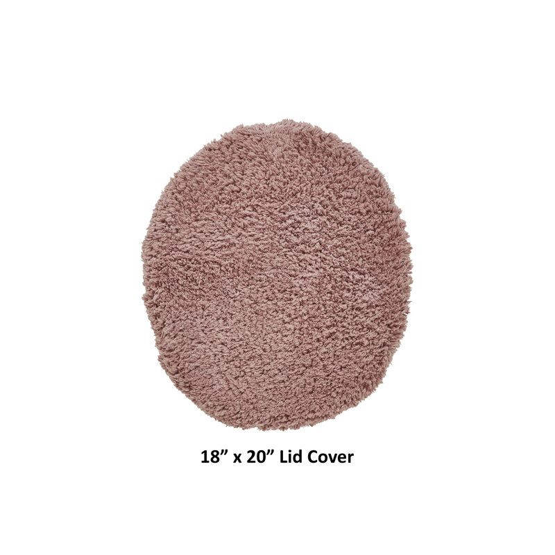 Couvercle de siège de toilette touffeté 100% coton Malderen, doux, moelleux et absorbant, lavable à la machine, certifié OEKO-TEX, 18 po x 20 po, rose