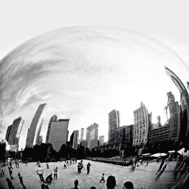 «The Bean Chicago Bold Sq» par Debra Van Swearingen - reproduction de photo sur toile sans cadre, Doré