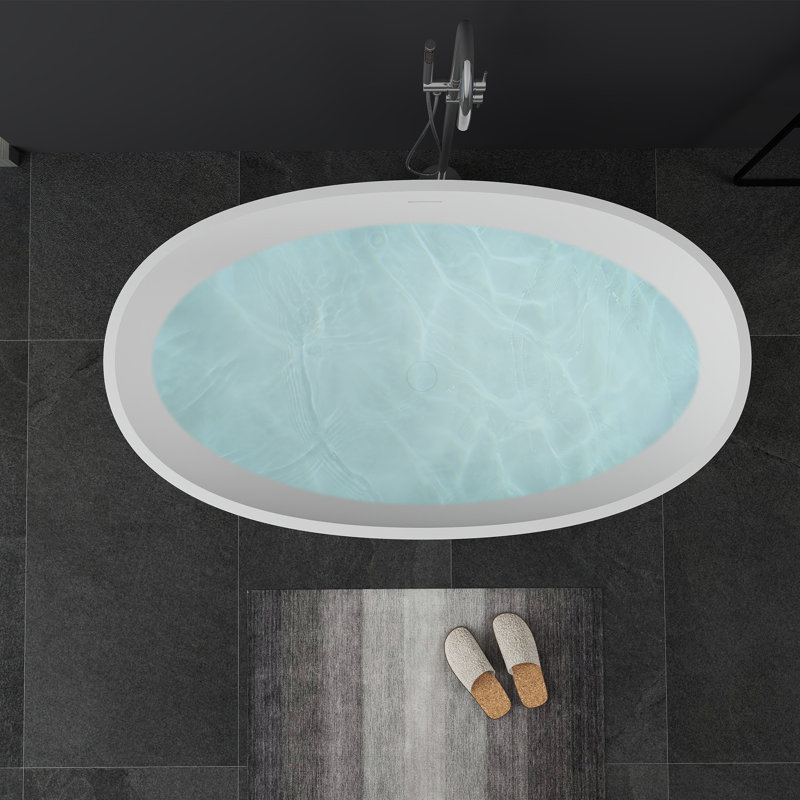 Baignoire de trempage autoportante 55 po x 30 po, Blanc