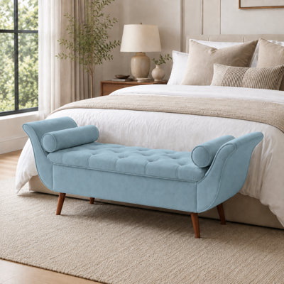 Velvet Upholstered Storage Bench