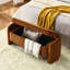 Banc de rangement ovale en tissu de chenille-1113734590