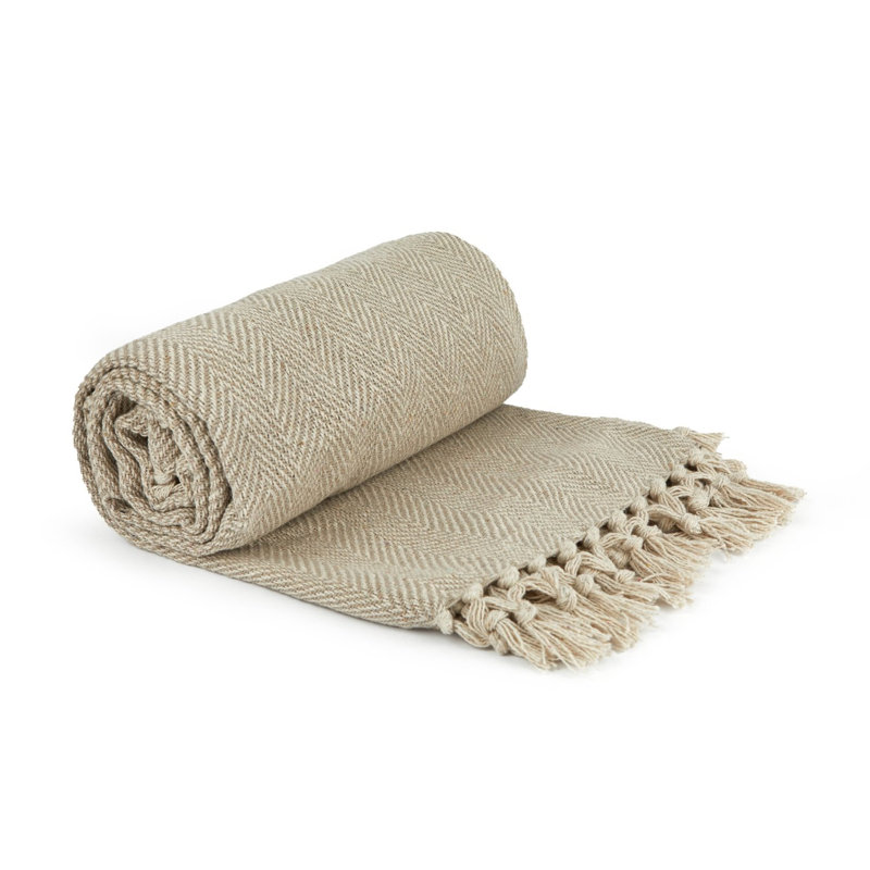 Emestina Throw, Beige, 127cm W x152cm L