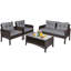 Alyaan 132cm Wide U-Shaped Metal Patio Sofa with Cushions-765613181-765613182