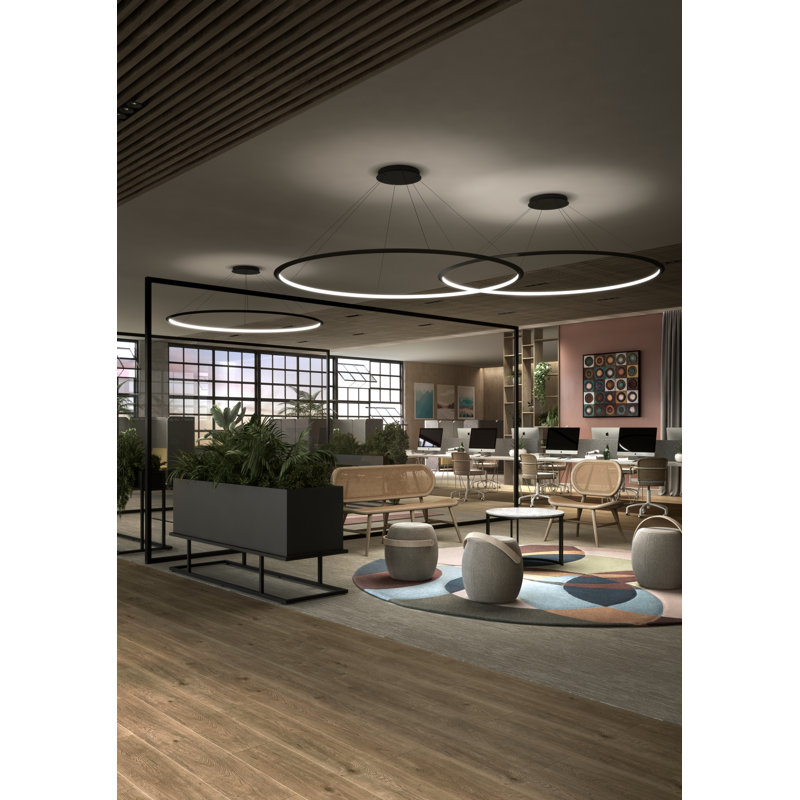 Circular 2 - Light Chandelier, Black, 3000K, Black