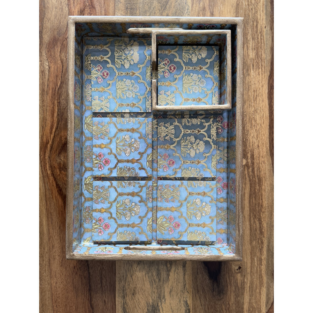 Square 6 Piece Coaster Set With Holder