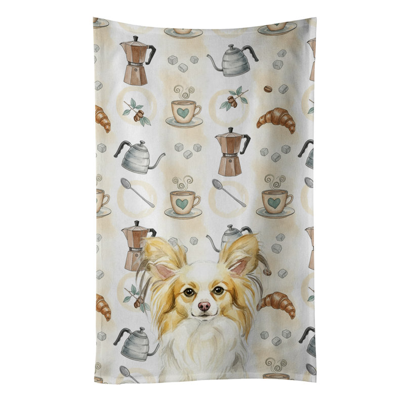 Serviette de cuisine Coffee Bar, Citron et papillon blanc