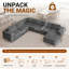 Modular Oversized 404cm 6-seater L-shaped Boneless Corduroy Sofa, No Assembly Required-1478361962-1478361877