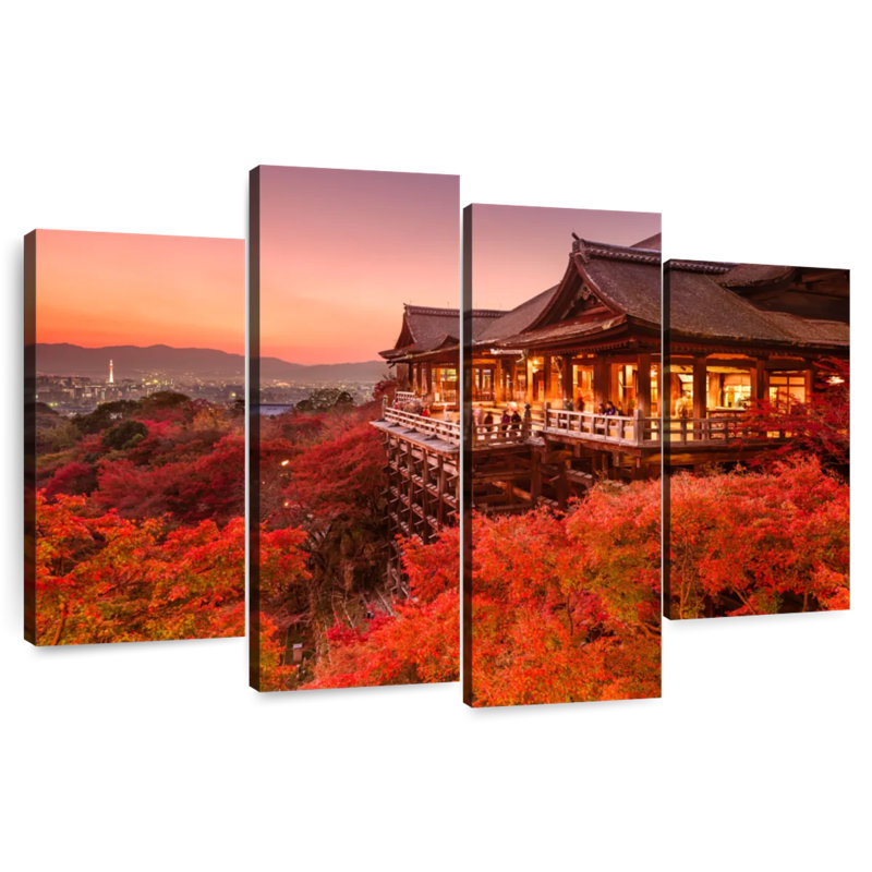 Couleurs d'automne du temple Keesha Kiyomizu, H 42 po x l 68 po