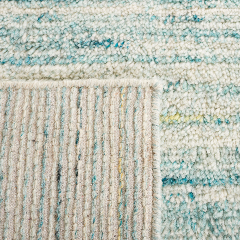 Pecktonville Hand Woven Performance Abstract Rug, Square 4'