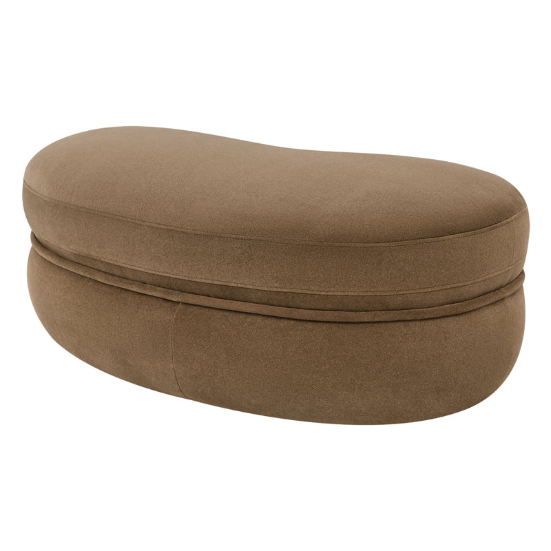 Pouf capitonné d'inspiration vague moderne, Brown Velvet