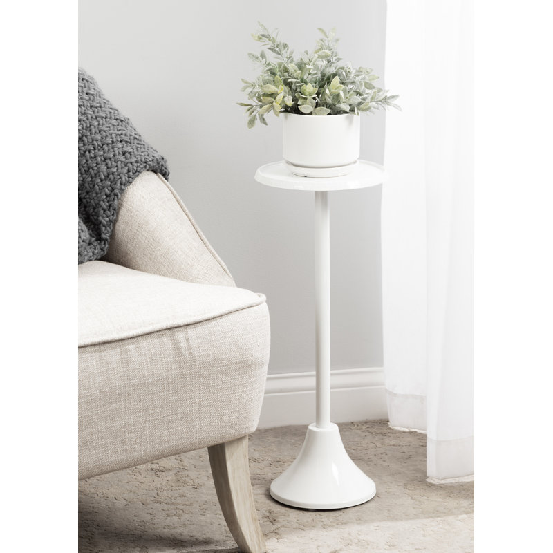 Table de bout Deanna, H 23 po x l 9 po x P 9 po, Shiny White Base/Shiny White Top
