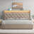 Kadeer Lift Up Bed Frame with Charging Station & LED Light, Upholstered Bed with Button Tufted-1270810391-1270810388