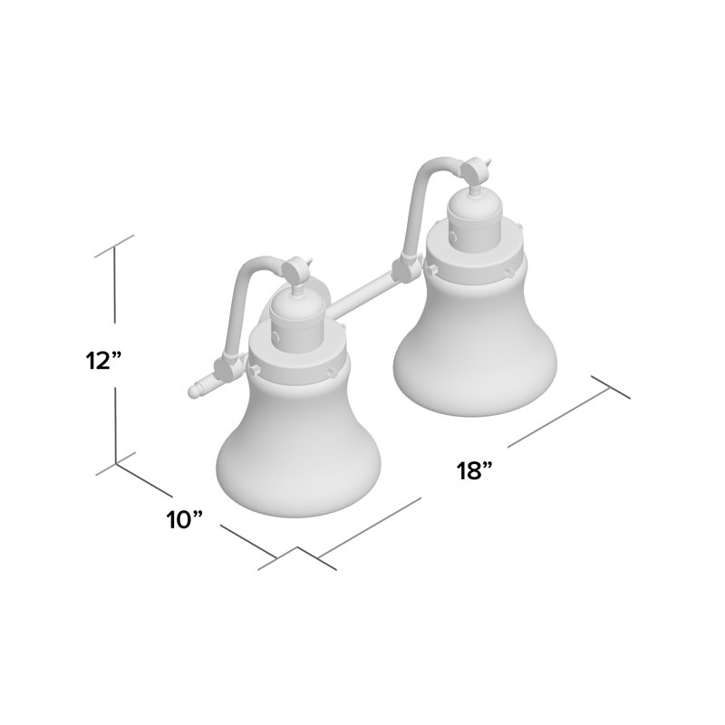 Edda 2 - Light Dimmable Vanity Light, 60 Watt Vintage Incandescent Bulb, Matte White, Satin Gold