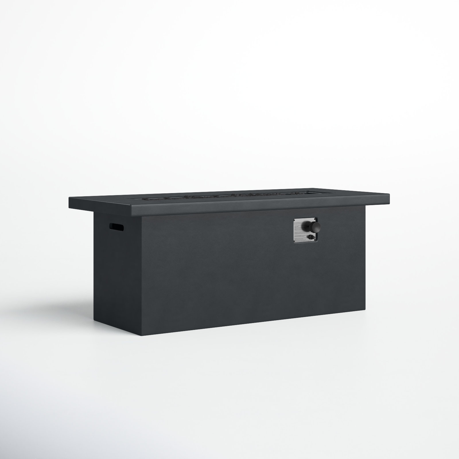 Rashid Rectangle Fire Pit Table, 24'' H x 60'' W x 26'' D, Charcoal