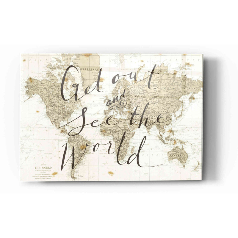 «Get Out and See the World» par Sara Zieve Miller, art mural en verre acrylique, H 12 po x l 16 po x P 0,12 po