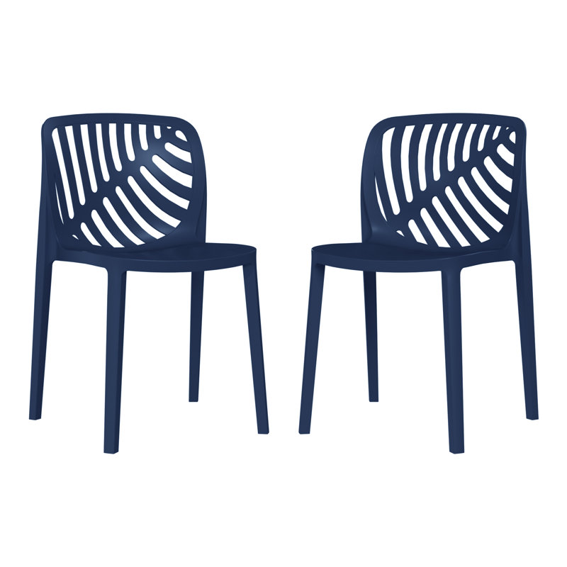 Ensemble de 2 chaises de patio empilables, Navy