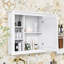 Armoire de salle de bain murale moderne Yanali avec miroir et rangement multi-tablettes-424947089