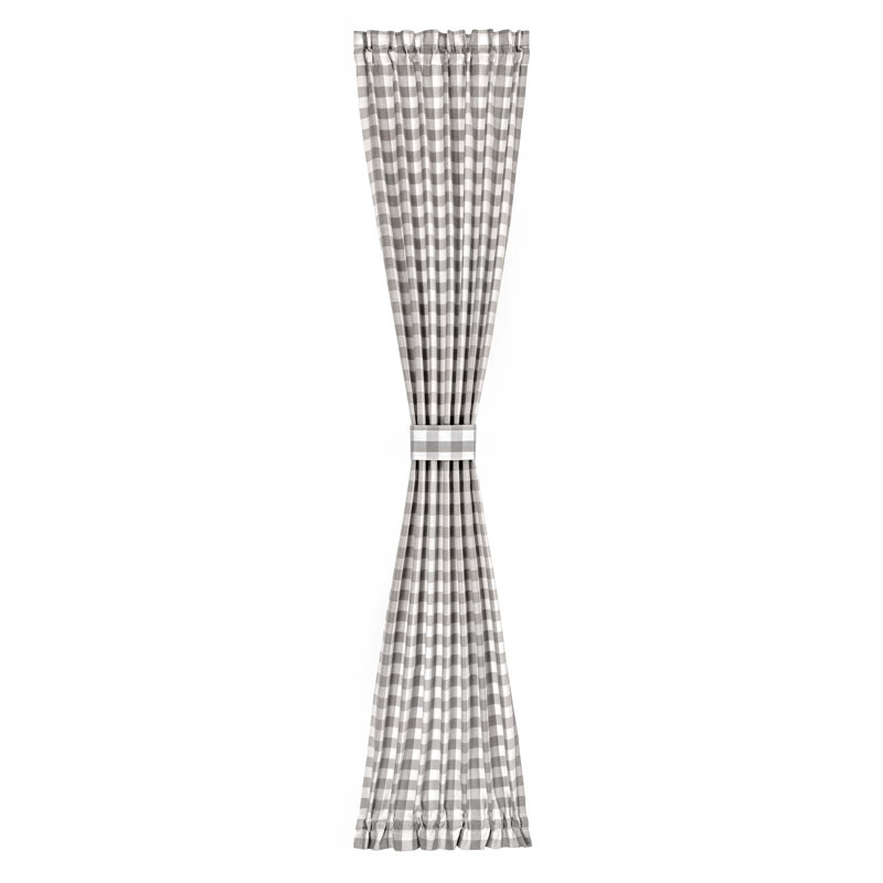Panneau de rideau d'intérieur semi-transparent Janela, L 72 po x L 72 po, Gris