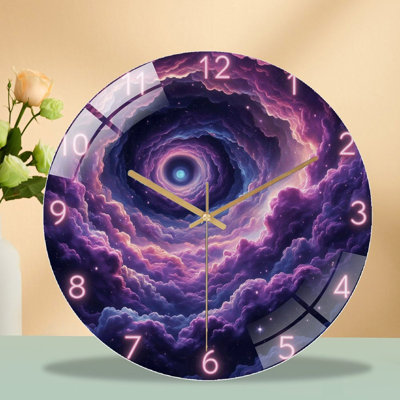 Horloge murale galaxie spirale avec nuage coloré
